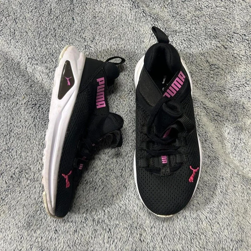 Puma Enzo 2 Uncaged Black Pink Sneakers Kids Size 12C
